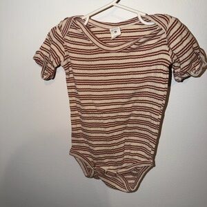 Kate Quinn Brown and Cream Striped Onesie